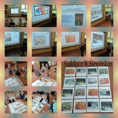 4.	„Sudoku z Władysławem Ślewińskim – dzięki tablicy interaktywnej dzieci zapoznały się z twórczością tego artysty, a następnie aktywnie uzupełniały sudoku z reprodukcjami jego obrazów.